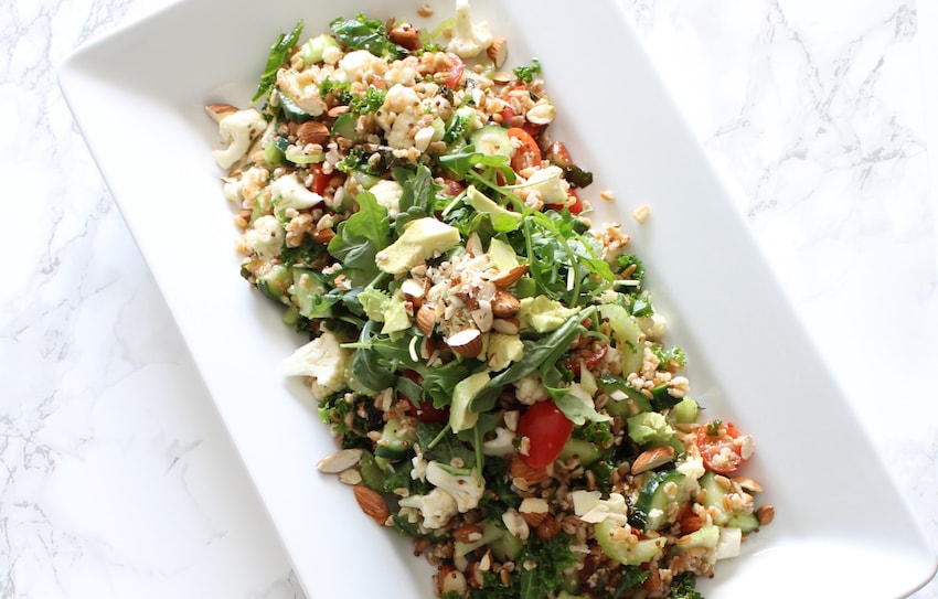 Summer Vegetable & Grains Salad l cookinginmygenes.com