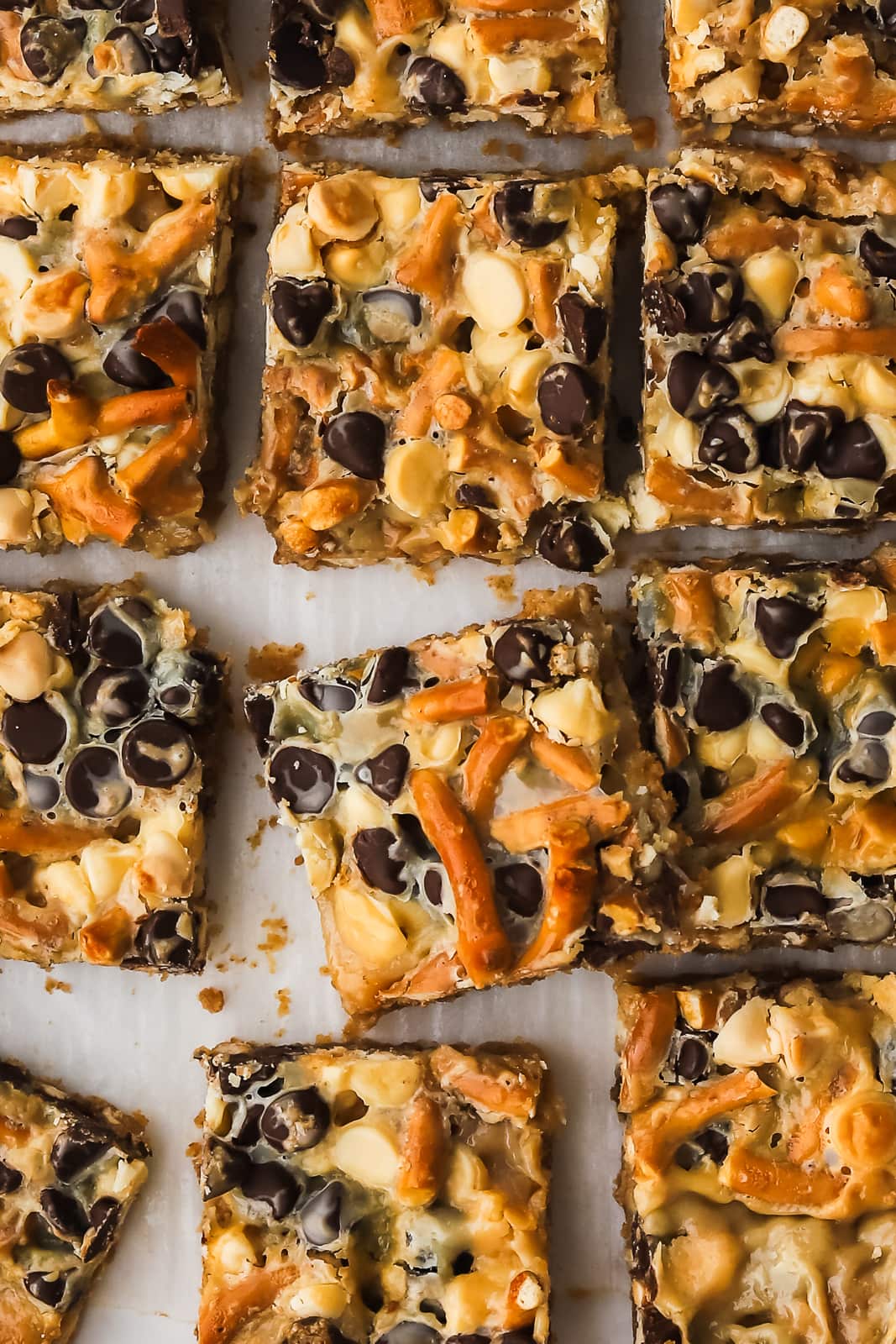 Chewy chocolate pretzel bars are the easiest treat