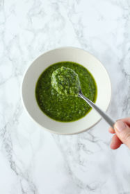 Easy Basil Pesto | cookinginmygenes.com