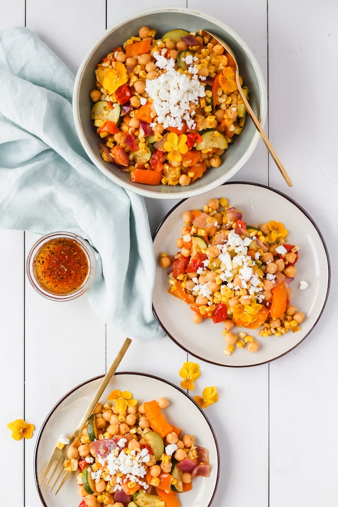 Roasted Summer Vegetable Salad | cookinginmygenes.com