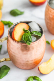 Peach Basil Wine Spritzer | cookinginmygenes.com