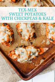 Tex-Mex Sweet Potatoes with Chickpeas & Kale