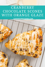 Cranberry Chocolate Scones with Orange Glaze