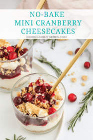 No-Bake Mini Cranberry Cheesecakes