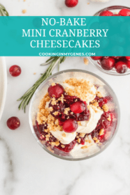 No-Bake Mini Cranberry Cheesecakes