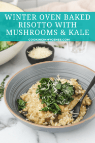 Winter Oven Baked Risotto with Mushrooms & Kale