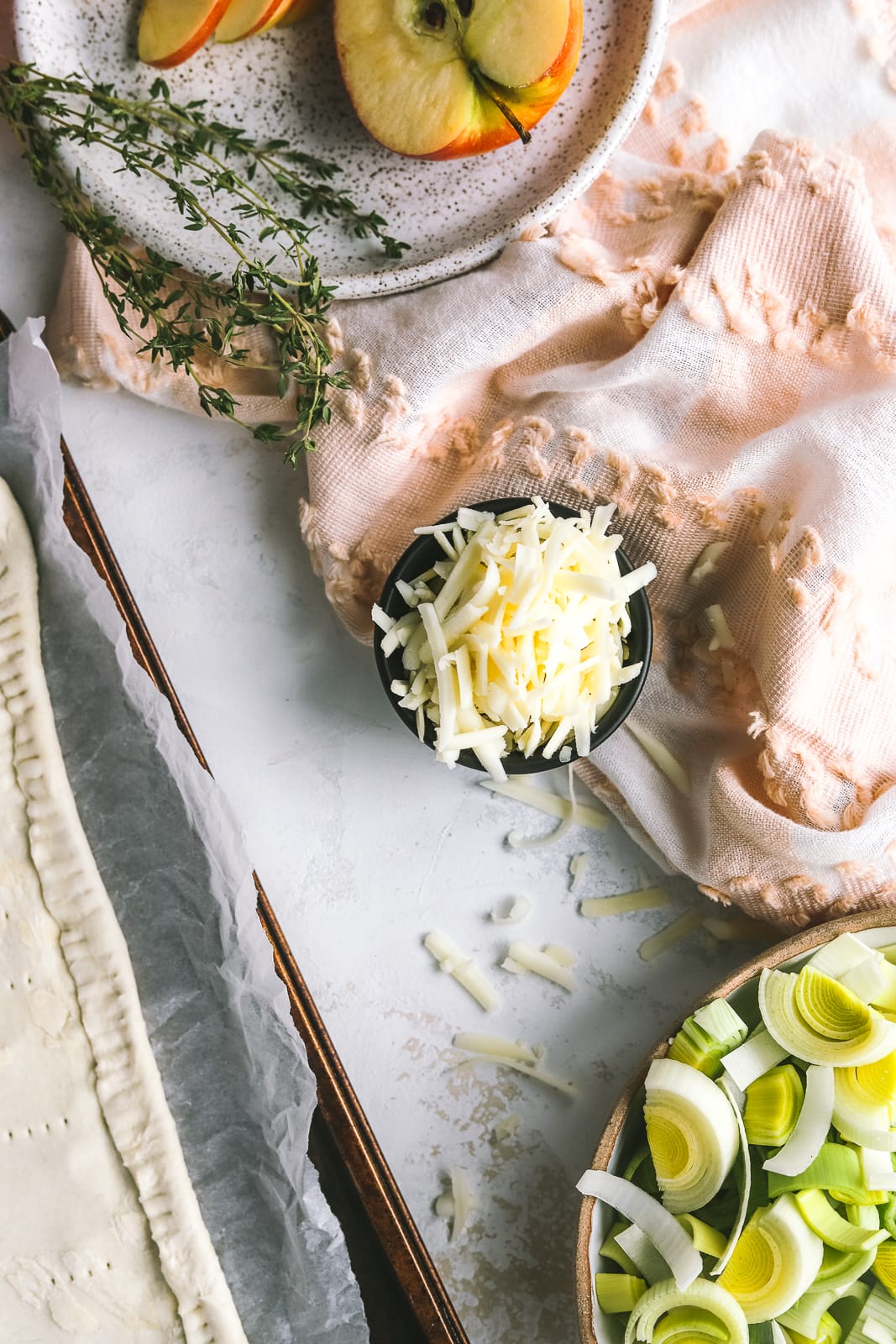 Savoury Apple Cheddar Tart with Leeks