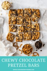 Chewy chocolate pretzel bars are the easiest treat