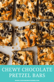 Chewy chocolate pretzel bars are the easiest treat