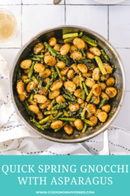frying pan with Spring gnocchi