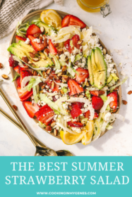 closeup of strawberry summer salad