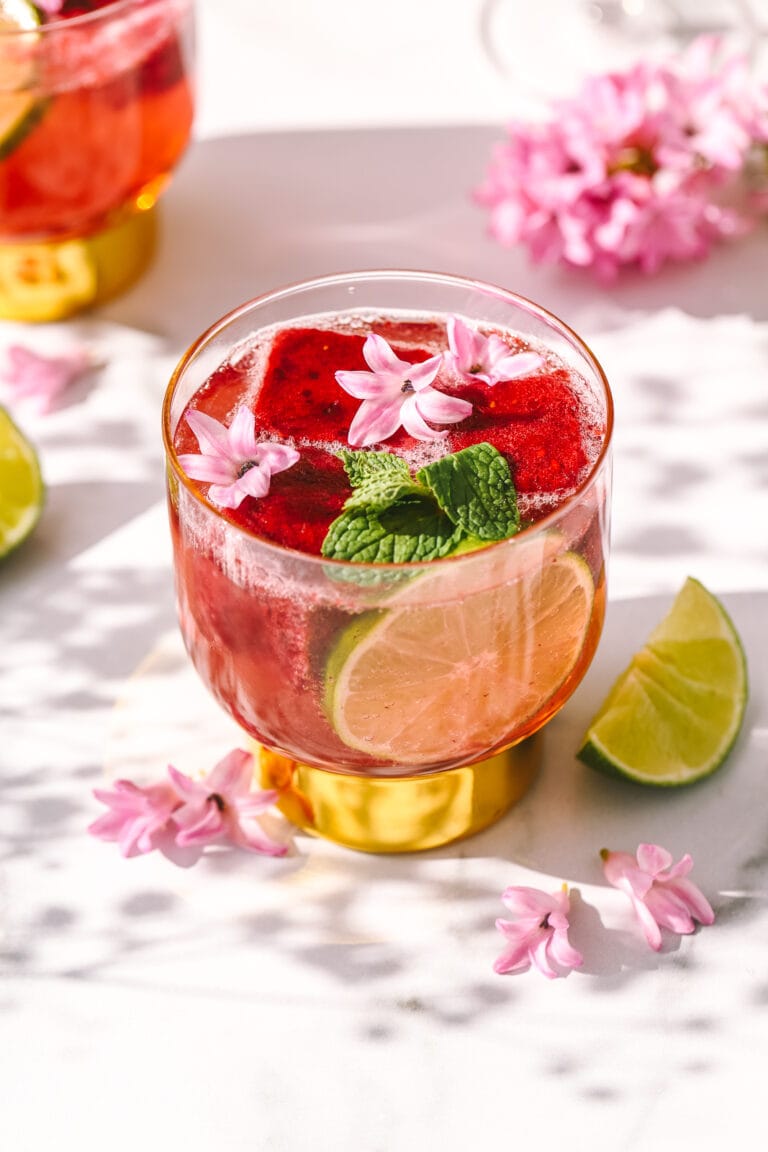 blackberry vodka drinks in a glass