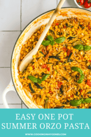 one pot orzo in a white pot