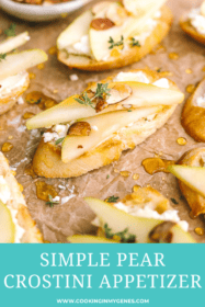 pear & goat cheese crostini