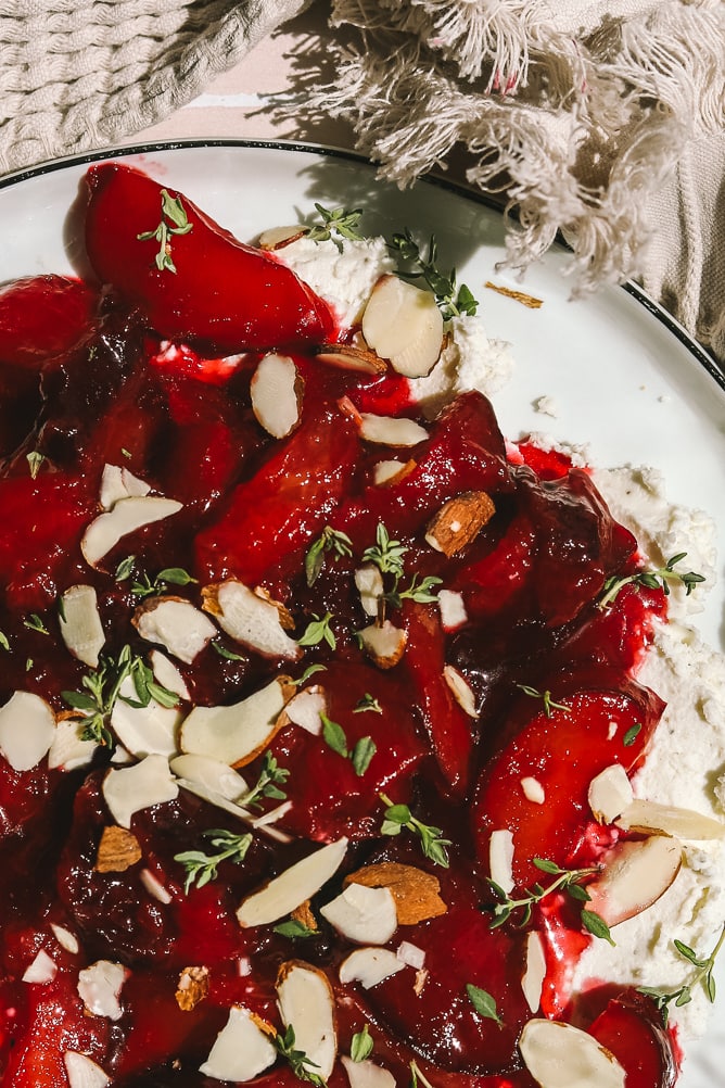 closeup of roasted plums