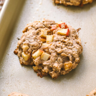 angled shot of an apple cookie