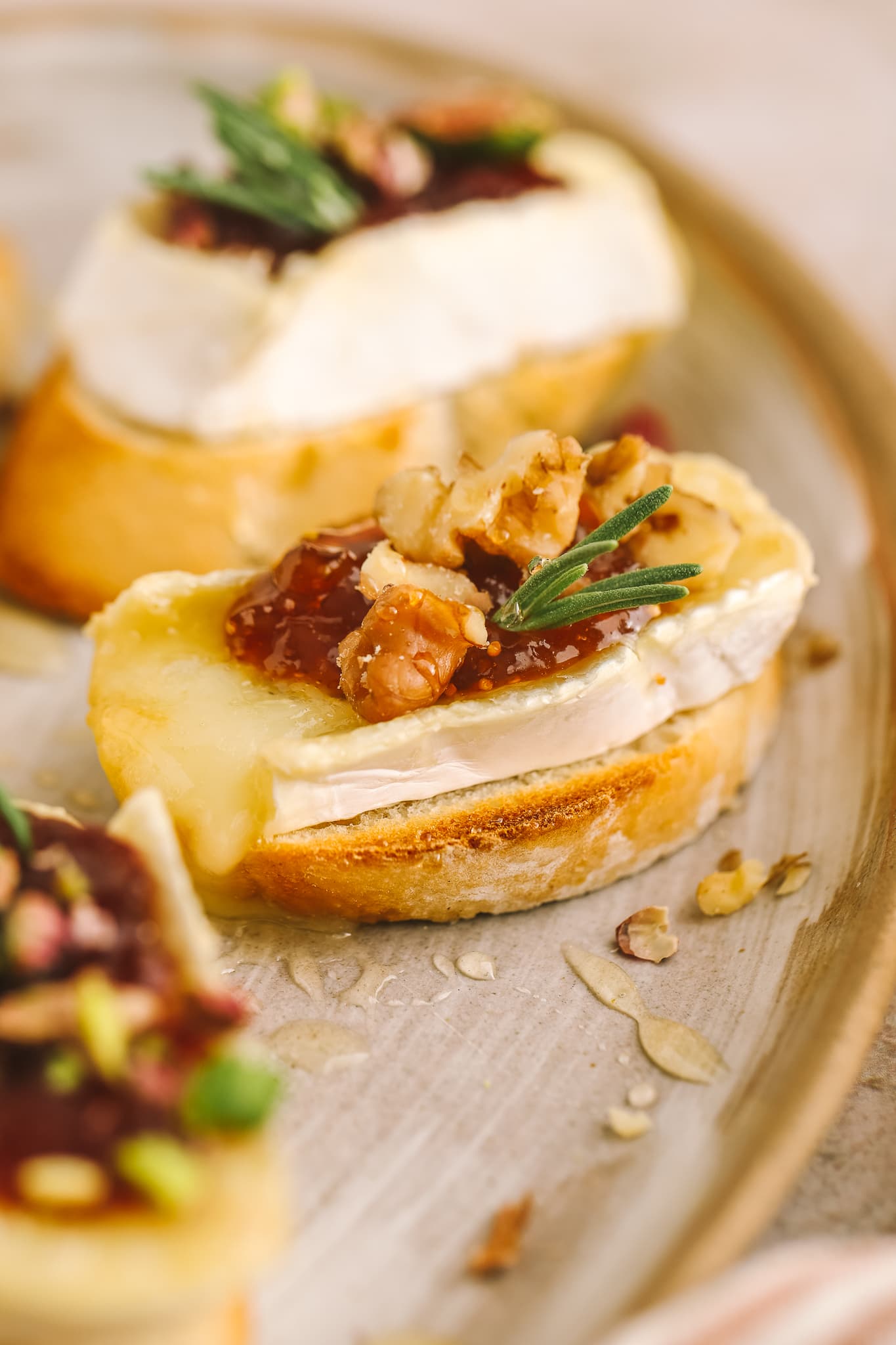 side angle of crostini appetizers