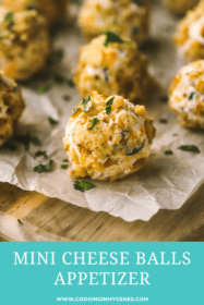 angled shot mini cheese balls on a platter