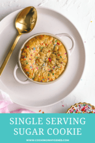 cooked sugar cookie in a ramekin