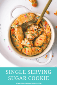 spoon digging into ramekin of sugar cookie