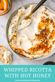 whipped ricotta with a knife being spread in it