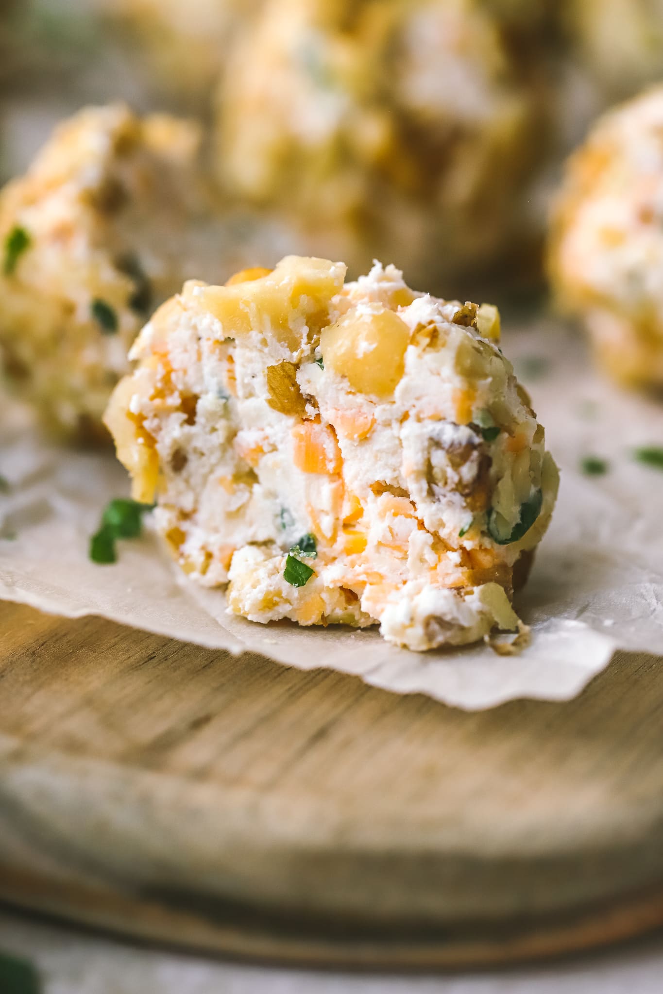 cheese ball cut in half