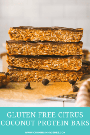 stack of citrus coconut protein bars