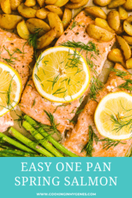 cooked Spring salmon with potatoes and asparagus