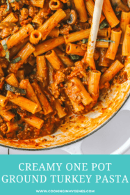 close up of turkey pasta in a pot