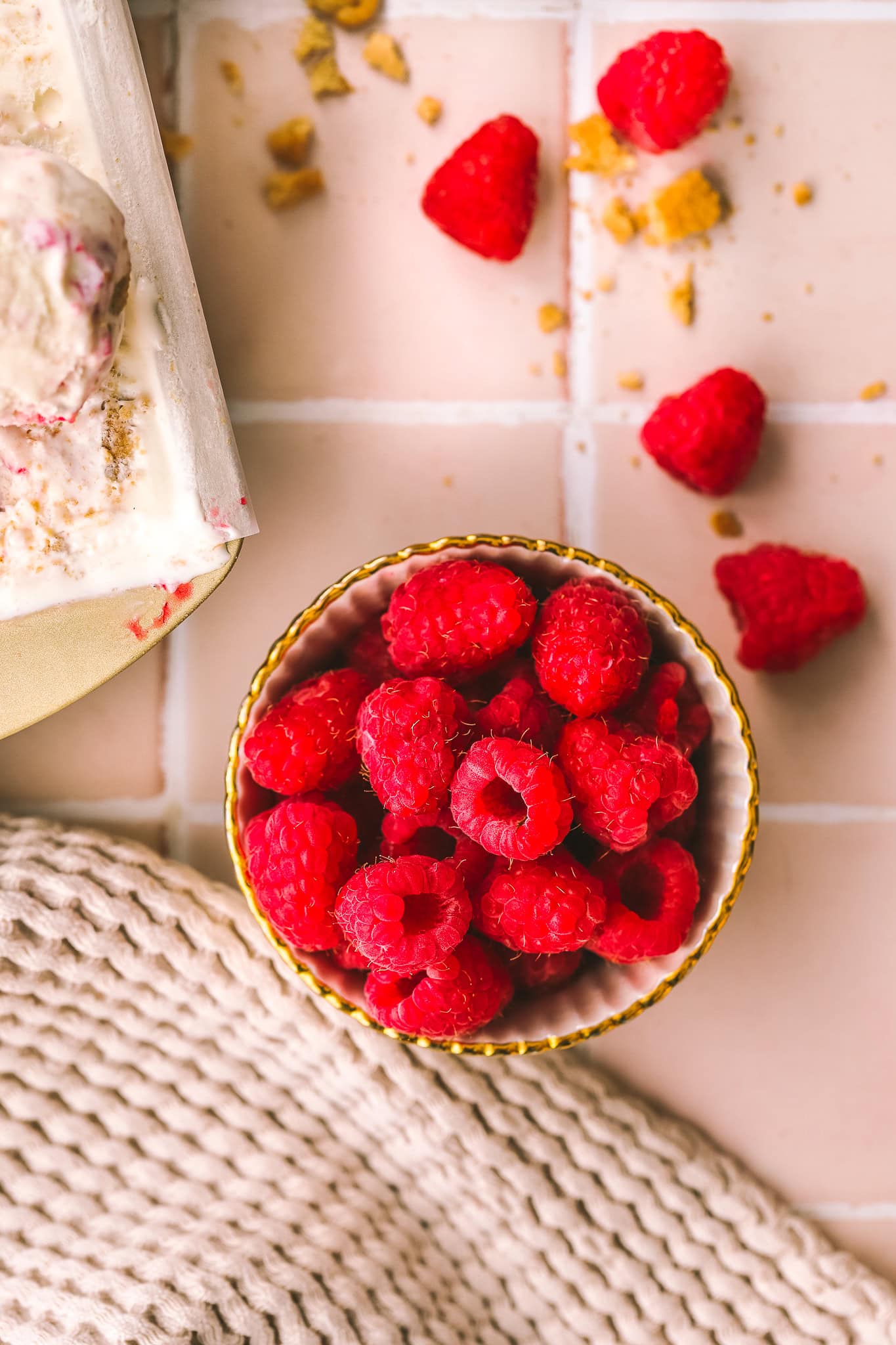 raspberries in a bowl