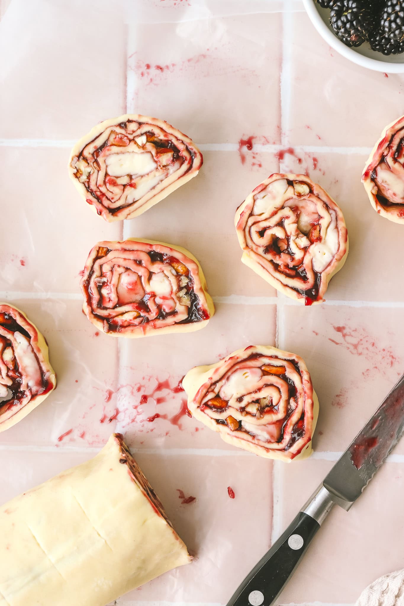 puff pastry wrapped blackberry jam and brie