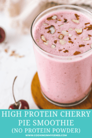 angled shot of cherry pie smoothie