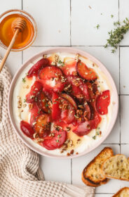 roasted plums on whipped ricotta