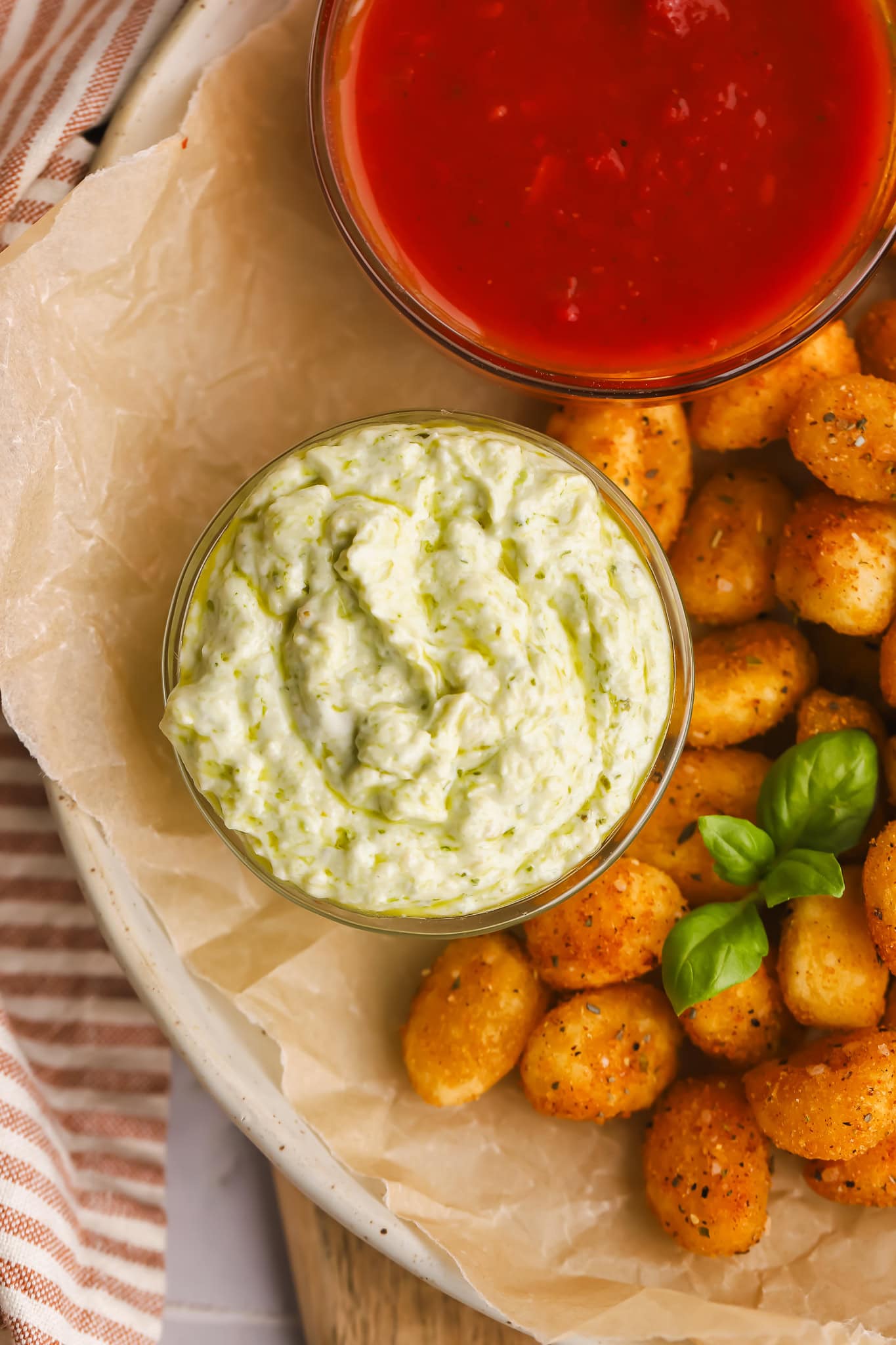 pesto Greek yogurt dipping sauce