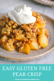 gluten free pear crisp on a plate