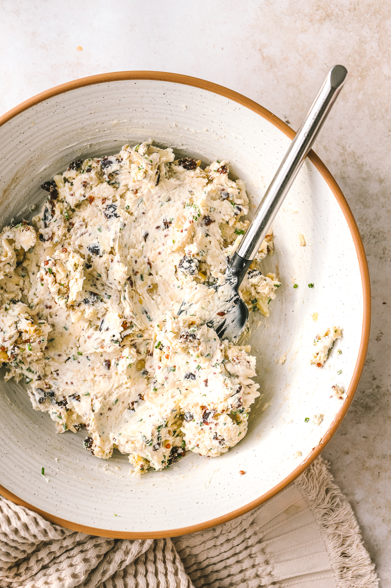 cheese ball mixture in a bowl