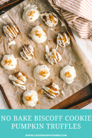 no bake pumpkin truffles decorated with white chocolate