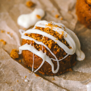 close up of a Biscoff Pumpkin Truffle