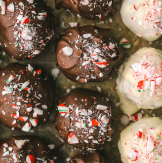 close up of gluten-free oreo truffles