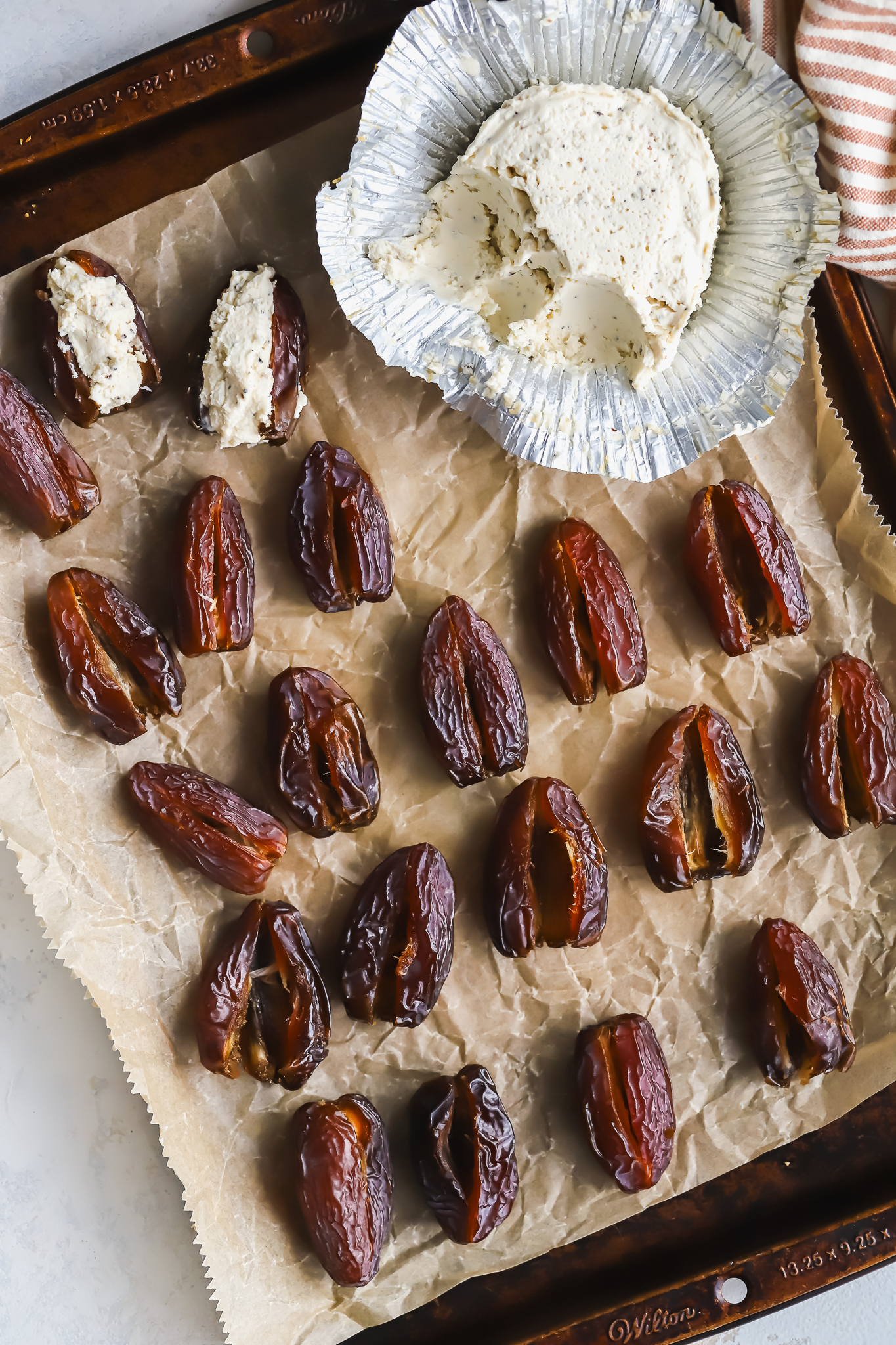 dates on a baking sheet