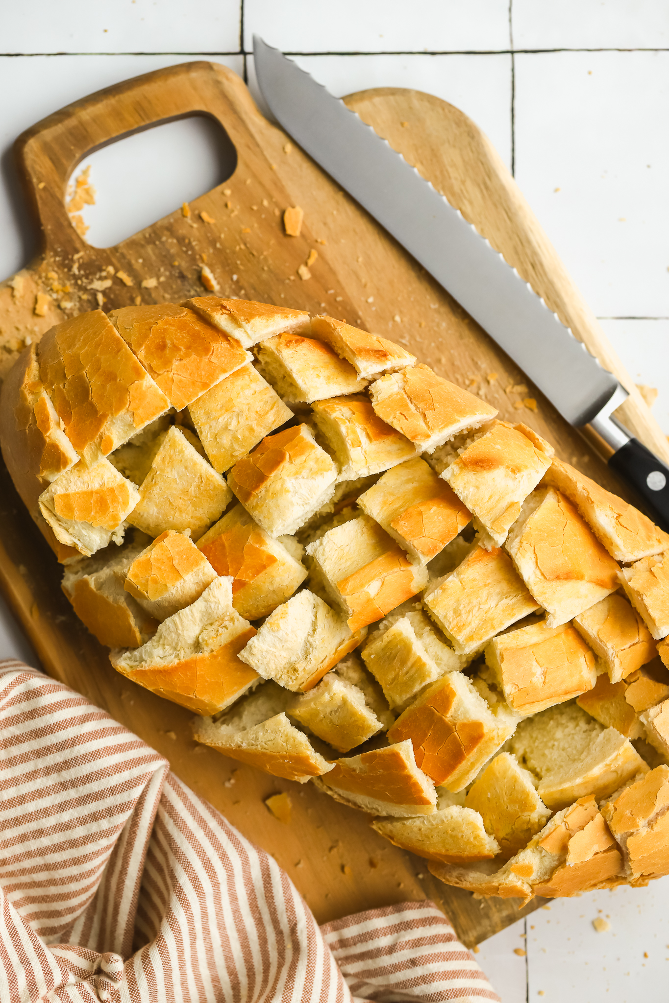 bread sliced in squares