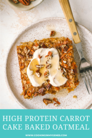 close up of cream cheese icing on baked oats