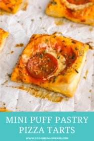 angled shot of puff pastry pizza tart
