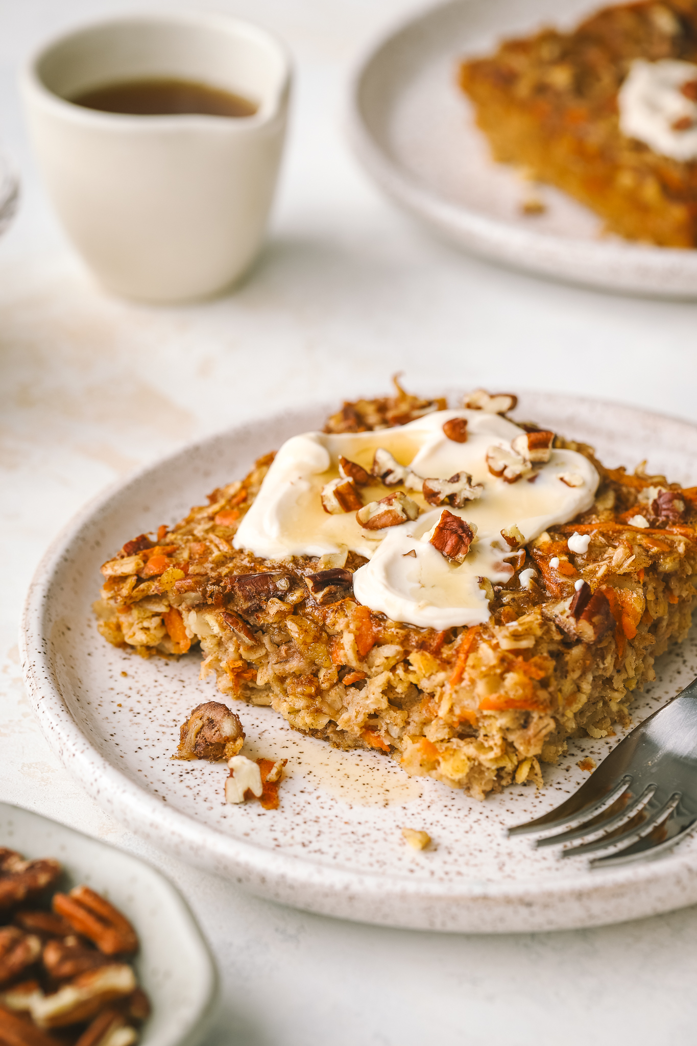 angled shot of baked oats 