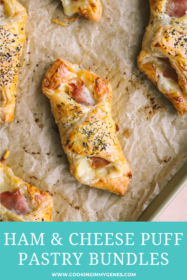 golden brown and baked puff pastry bundle