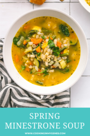 bowl of Spring minestrone soup