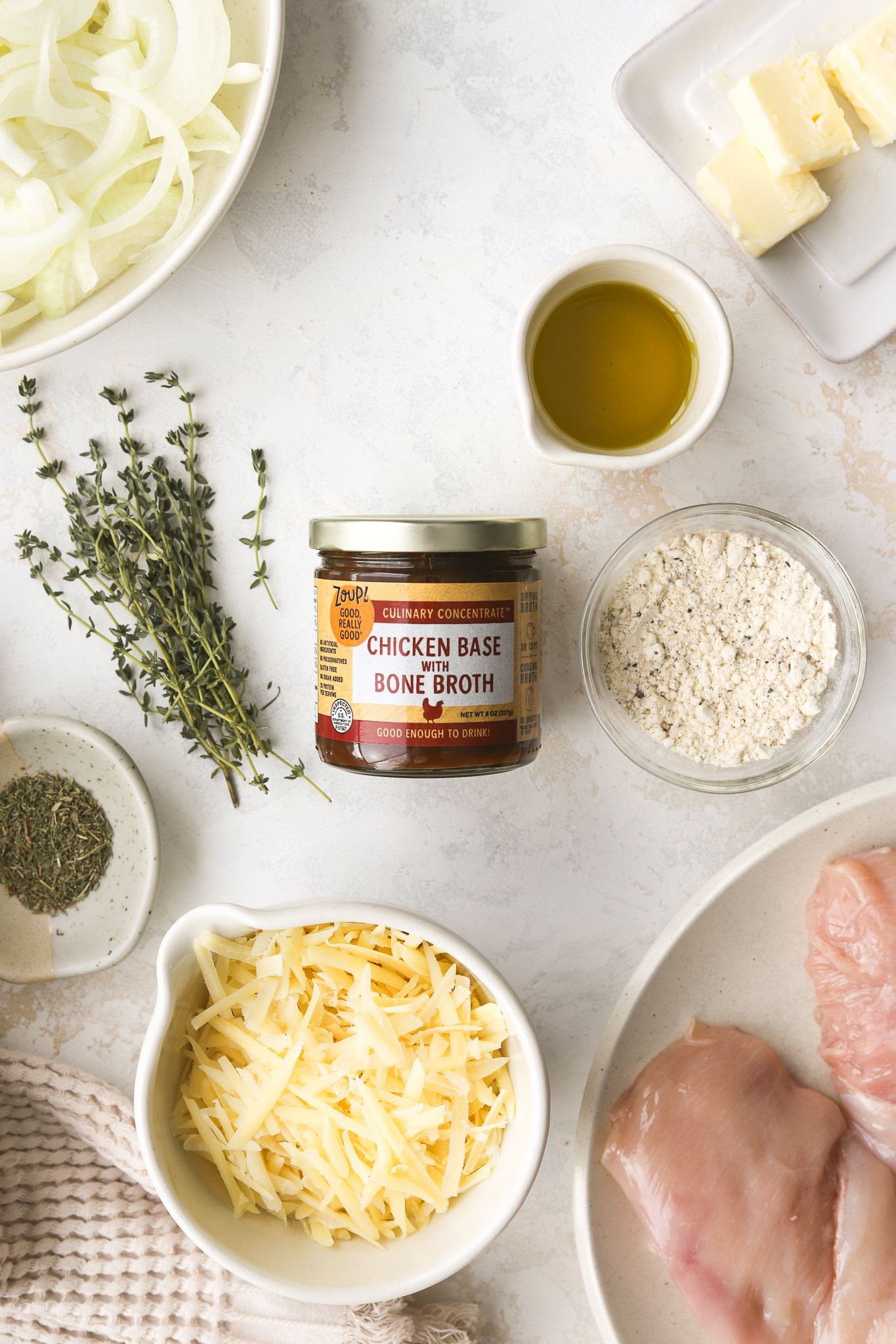 ingredients to make french onion chicken