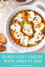 baked goat cheese in a baking dish