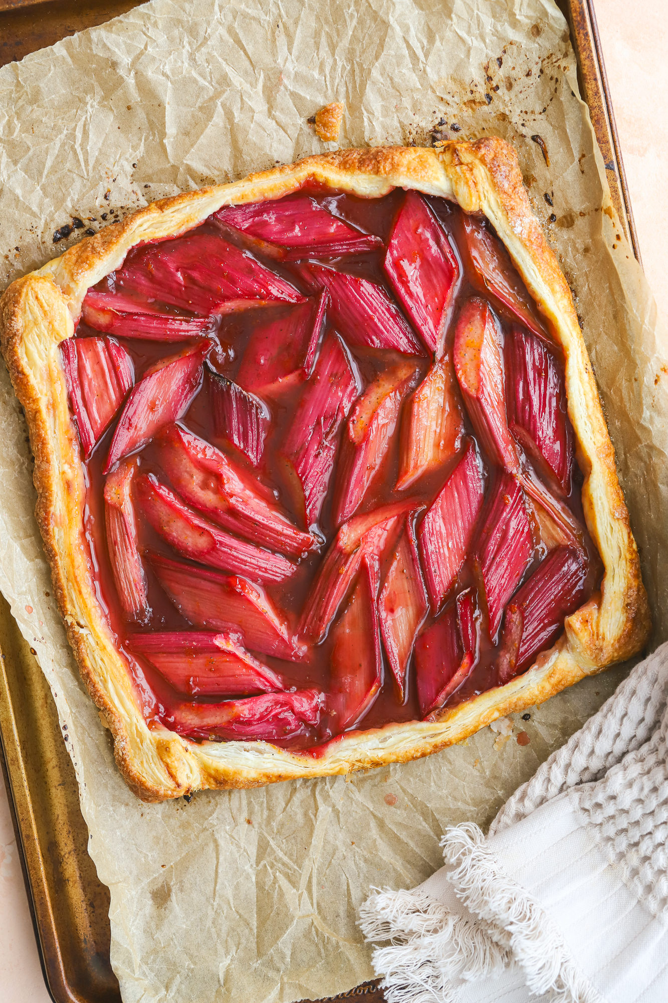fully baked puff pastry rhubarb tart