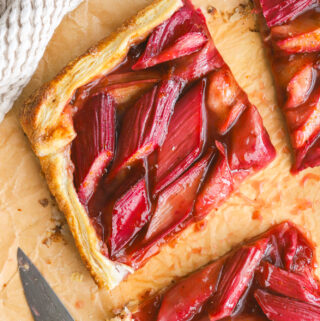 one piece of rhubarb tart